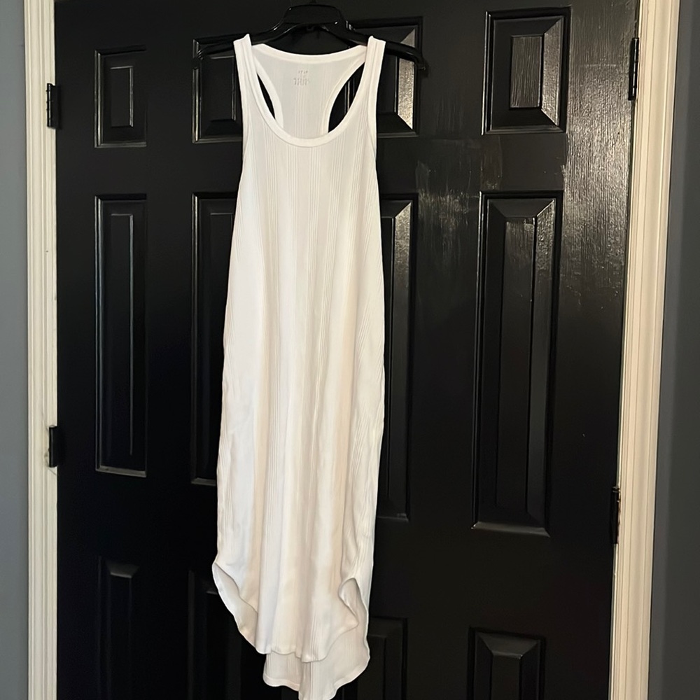 White racer back midi dress